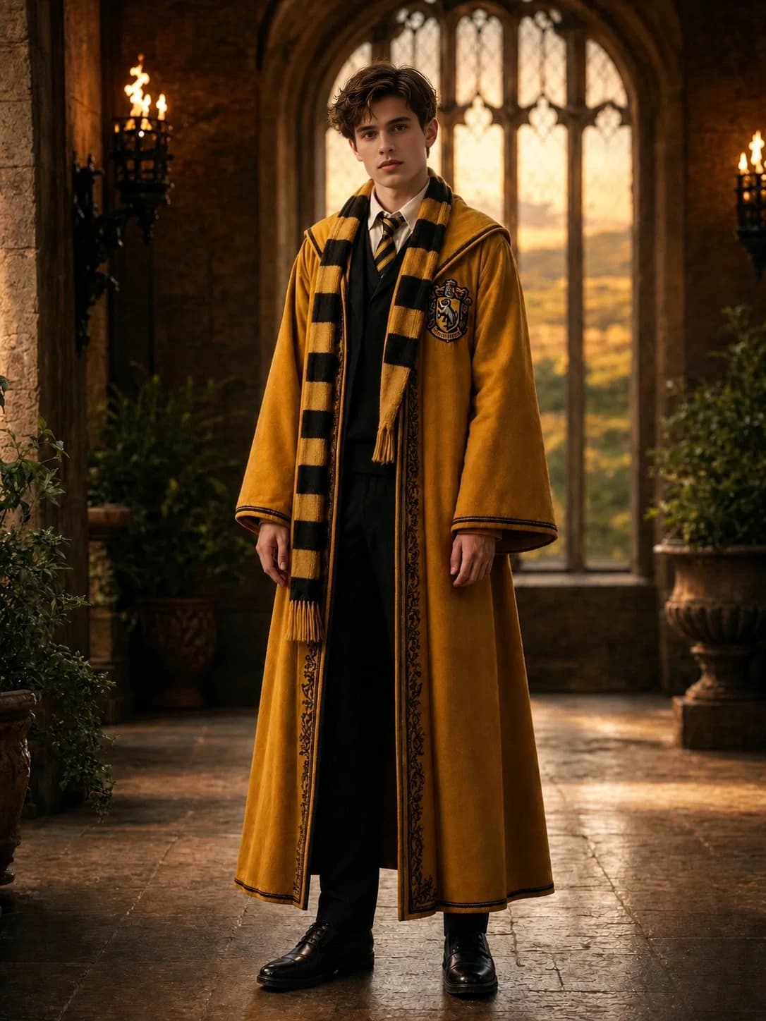 AI-generated Hufflepuff house portrait example