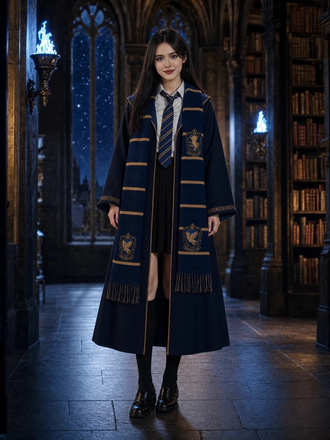 AI-generated Ravenclaw house portrait example