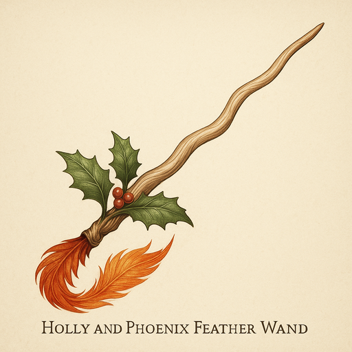 Holly and Phoenix Feather Wand
